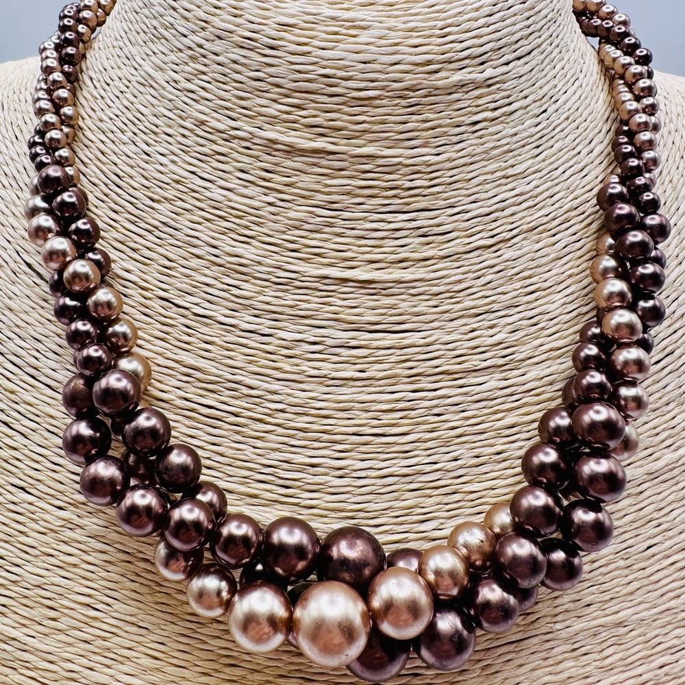 Vintage Multi-Strand Pearl Necklace by Roman
